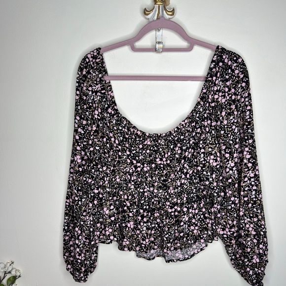 J. CREW Puff-Sleeve Drapey Crepe Top in Fall Garden Floral {3J13} - Picture 4 of 7